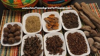 Ethiopian Food  Mekelesha Wot Kimem Recipe Amharic English Finishing Spice  Injera [upl. by Ecirtnas]