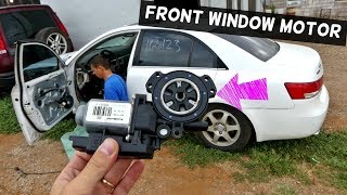 HOW TO REPLACE REMOVE FRONT WINDOW MOTOR ON HYNDAI SONATA [upl. by Nnalatsyrc]