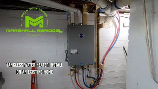 Tankless Water Heater Install  Existing Home [upl. by Lilaj680]