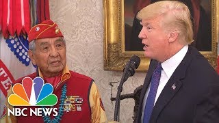 President Donald Trump Calls Sen Warren ‘Pocahontas’ At Native American Veterans Event  NBC News [upl. by Ylenaj]