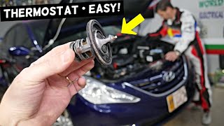 HYUNDAI SONATA THERMOSTAT REPLACEMENT REMOVAL LOCATION [upl. by Eytak949]