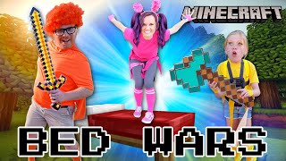 Minecraft Bed Wars In Real Life as NOOBs with DEVOUN [upl. by Anialram]