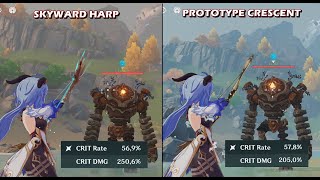 Ganyu  Skyward Harp vs Prototype Crescent R4 Genshin Impact [upl. by Einahpehs486]