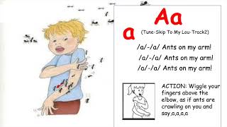 JOLLY PHONICS LETTER Aa SONG Repeated 3x to easily memorise the song and action [upl. by Enaujed]