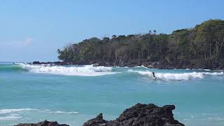 Longboard Surfing Backwash Bay Osa Peninsula Costa Rica [upl. by Prudie]