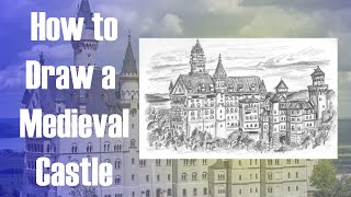 How to Draw a Medieval Castle [upl. by Esidarap365]