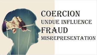 Coercion Undue Influence Fraud Misrepresentation  Indian Contract Act 1872  Law Guru [upl. by Marella]