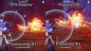 Prototype Crescent R1 Vs Hamayumi R1 Comparison For Ganyu [upl. by Idnic]