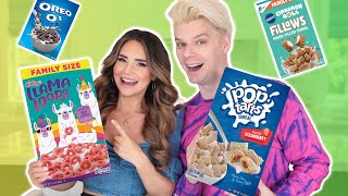 Trying EVEN MORE Weird Cereals w Rosanna Pansino Part 4 [upl. by Herzberg]