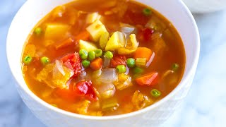 Easy Vegetable Soup Recipe [upl. by Alliuqa429]