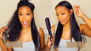 SIS You Need This Straightener  TYMO RING Hair Straightening Brush Review  Fabulous Bre [upl. by Vatsug]