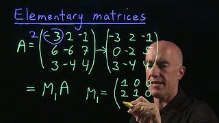 Elementary matrices  Lecture 13  Matrix Algebra for Engineers [upl. by Kerianne]