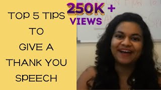 5 tips on how to give a Thank You speech  The English Web  Bageshree Mehta [upl. by Nnaed652]