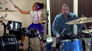 10YearOld Drummer Inspires Rock Stars Epic Song [upl. by Anehc]