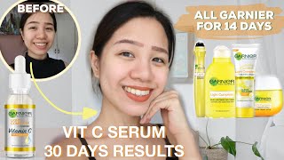 Garnier Vitamin C Serum 30 DAYS UPDATE review  Garnier Skin Care Routine for 14 days Philippines [upl. by Maisie759]