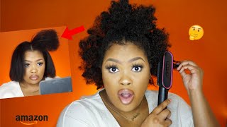 TESTING TYMO STRAIGHTENING BRUSH FROM AMAZON ON TYPE 4 HAIR [upl. by Vanessa]