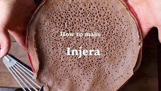 How to Make Ethiopian Injera Ferment Teff Flour [upl. by Elletsyrc900]