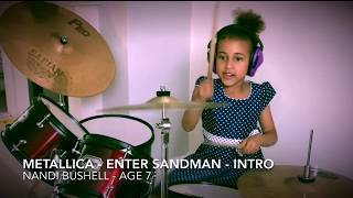 Enter Sandman Intro  Metallica  Drummer Girl  Nandi Bushell vs Lars Ulrich [upl. by Cerf]