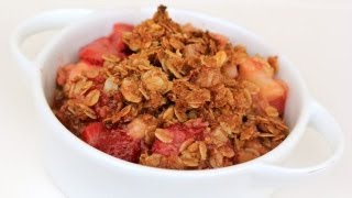 Rhubarb Strawberry Crisp  A Fathers Day Dessert Recipe [upl. by Draneb314]