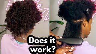 Testing a Heat Straightening Brush on Natural 4C hair [upl. by Aicitan]