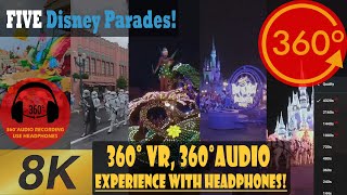 Disney Parade Compilation Immersive VR 8K 360  360 Audio [upl. by Itsyrc]