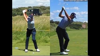 Justin Thomas golf swing  Long Iron faceon amp downtheline July 2017 [upl. by Wooldridge]