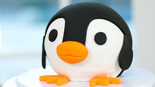 HOW TO MAKE A PENGUIN CAKE ft Zach King  NERDY NUMMIES [upl. by Odnumyer]