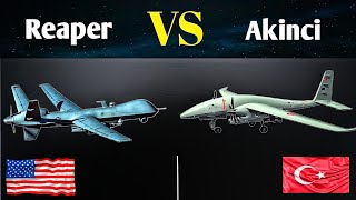 MQ9 Reaper VS Bayraktar Akinci Combat Drone  Turkish Vs Americas Military Drone [upl. by Aihsas]