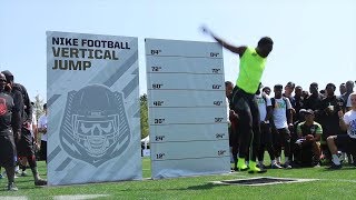 Watch Josh Imatorbhebhes 471 inch vertical jump [upl. by Yrogerg]