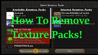 How to Remove a Resource Pack in Minecraft Delete a Texture Pack Minecraft [upl. by Shewchuk]