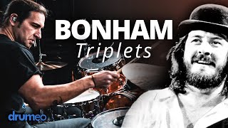 How To Play John Bonham Triplets Drum Lesson [upl. by Norm]