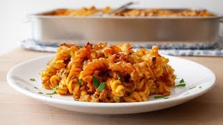 Schneller Nudelauflauf mit Hackfleisch Rezept  Simple Pasta Bake with Ground Meat  ENG SUBS [upl. by Jairia]