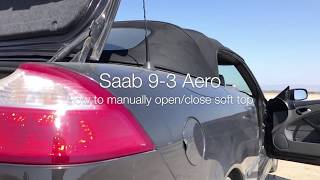 Saab 93 Aero How to manually open soft top [upl. by Frye404]