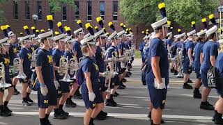 2021 University of Michigan Marching Band Revelli Exit Rehearsal amp March to Michigan Stadium [upl. by Ydniw]