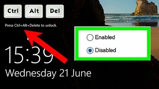 How To Enable or Disable CTRLALTDEL Windows 10 Lock Screen [upl. by Lenora]