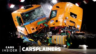 How Semitrucks Are Crash Tested  Carsplainers  Insider Cars [upl. by Luann972]