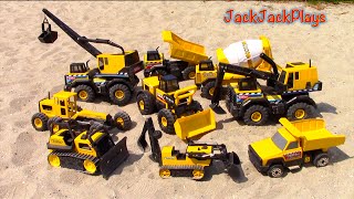 Playing with Diggers Outside Toy Construction Trucks for Kids  JackJackPlays [upl. by Burg]